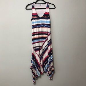 Splendid Mirage Stripe assymetic hem jersey dress